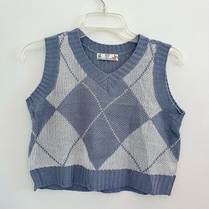 Argyle Cropped Sweatervest